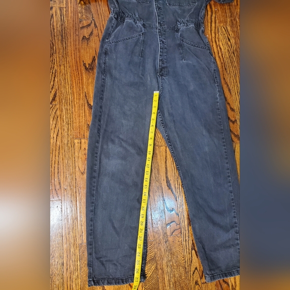 Free People We The Free Marci Wimen's Coverall Jumpsuit Black Denim Size L - Picture 10 of 14